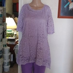 Pretty lace lavender blouse